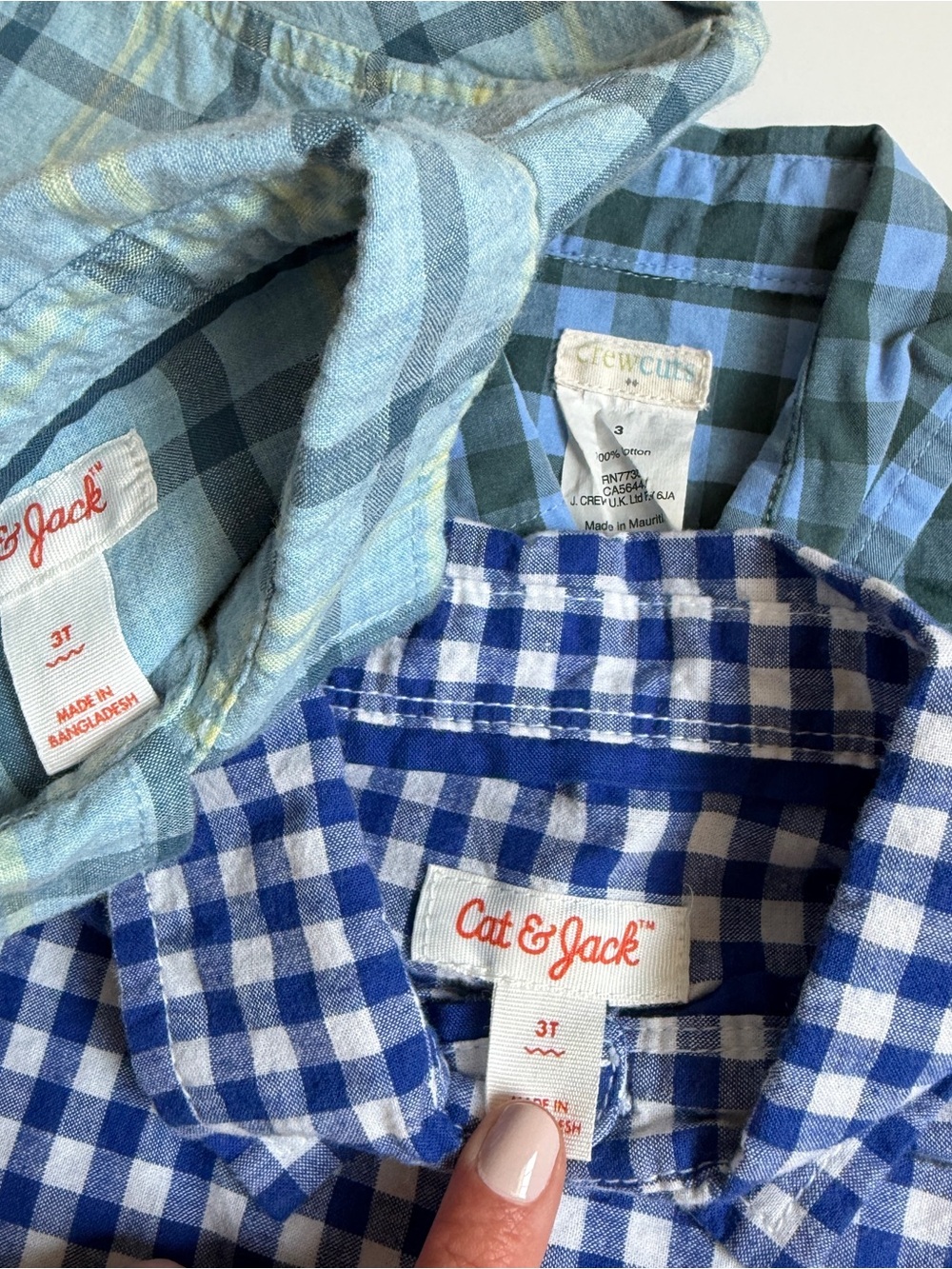 Bundle Cat & Jack and Crewcuts Boys Size 3T Gingham Button Down Shirts - Picture 14 of 15